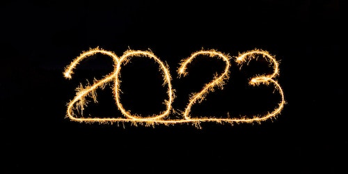 Fireworks spelling out the number '2023'