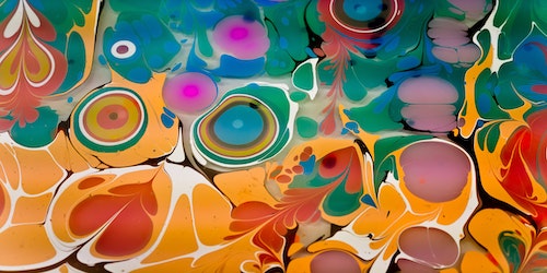 A kaleidoscopic mixture of paint colors