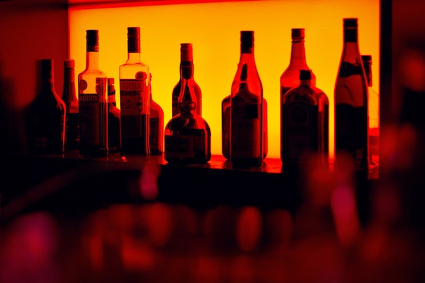 Bottles on a backbar